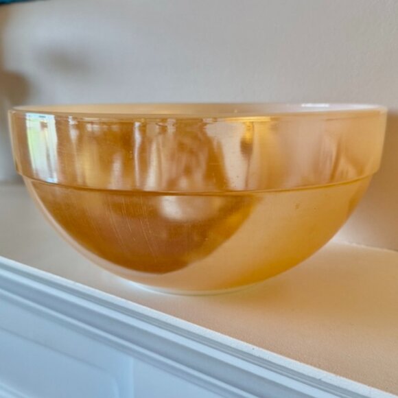 Fire King Peach Lusterware 1950s Anchor Hocking Vintage Mixing Bowl - Picture 4 of 11